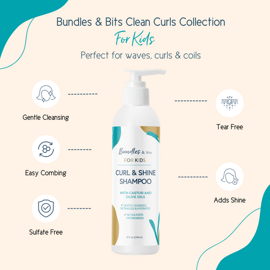 Bundles & Bits Clean Curl Care – Curl & Shine Shampoo and Leave-In Conditioner Spray