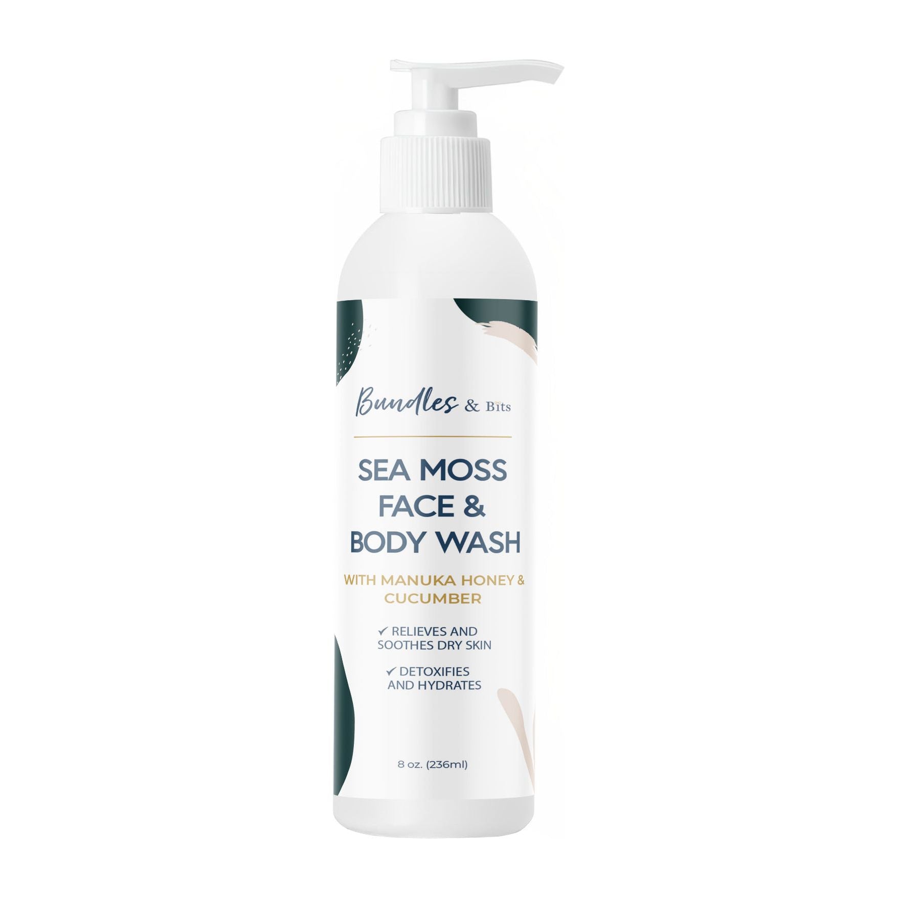 Bundles & Bits Sea Moss Face & Body Wash, Front Profile