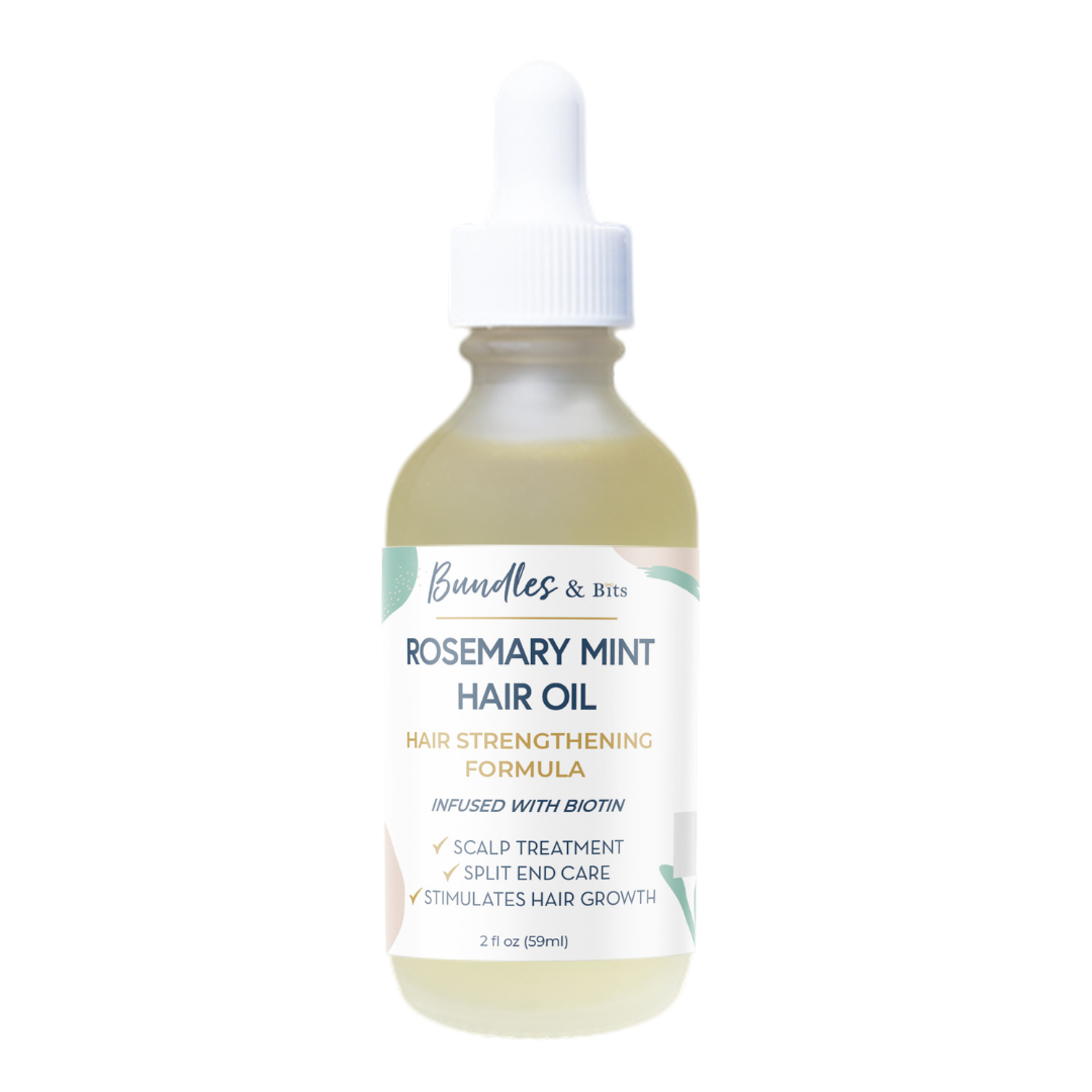 Bundles & Bits Rosemary Hair Oil, Front Profile