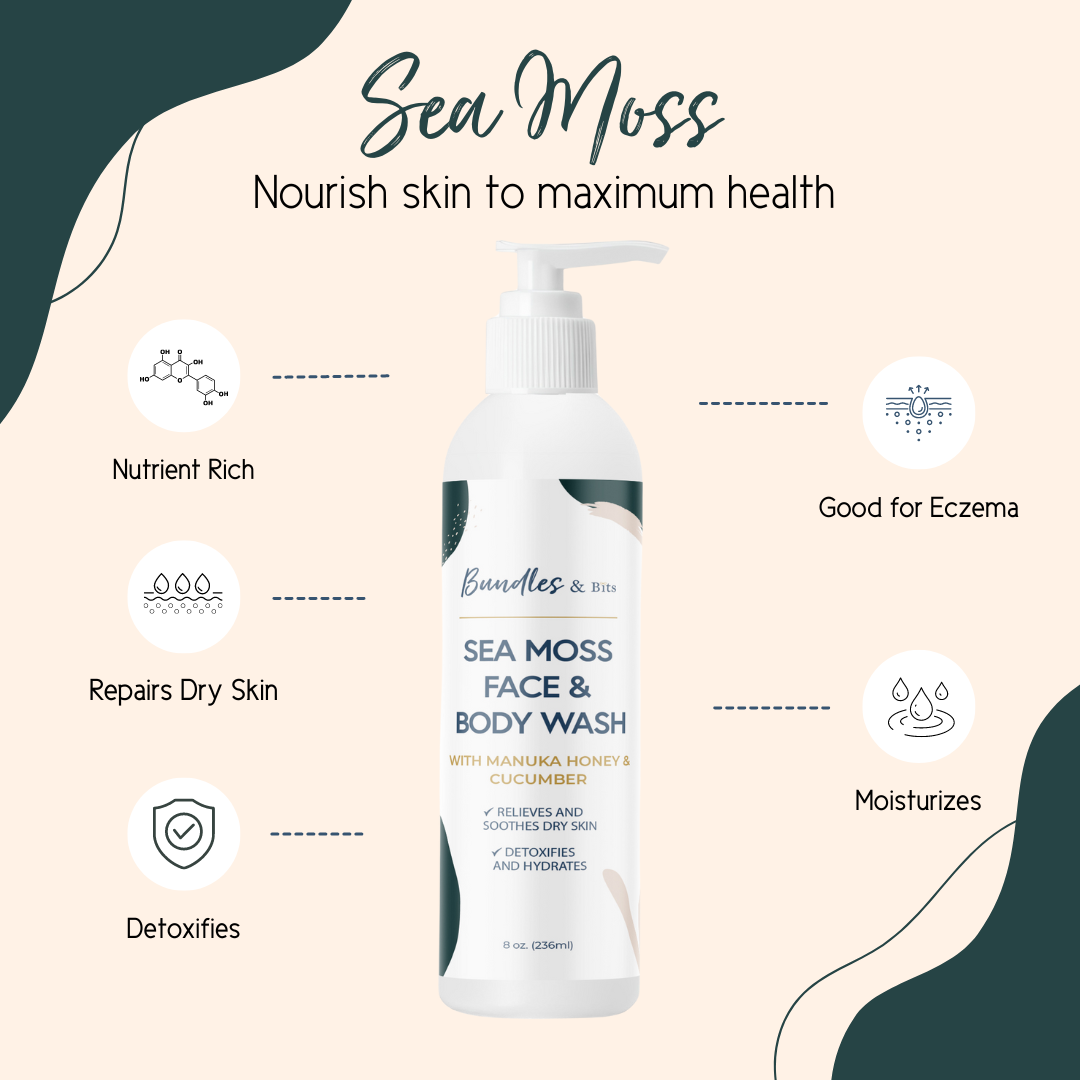 Bundles & Bits Sea Moss Face & Body Wash, Benefits