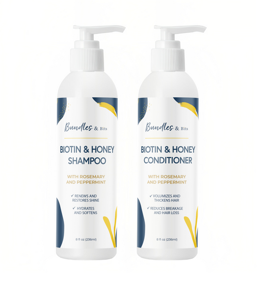 Biotin & Honey Shampoo and Conditioner Hair Care Products_Front