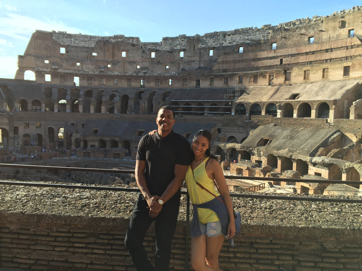 Jasmine and Dione inside the Colosseum in 2016