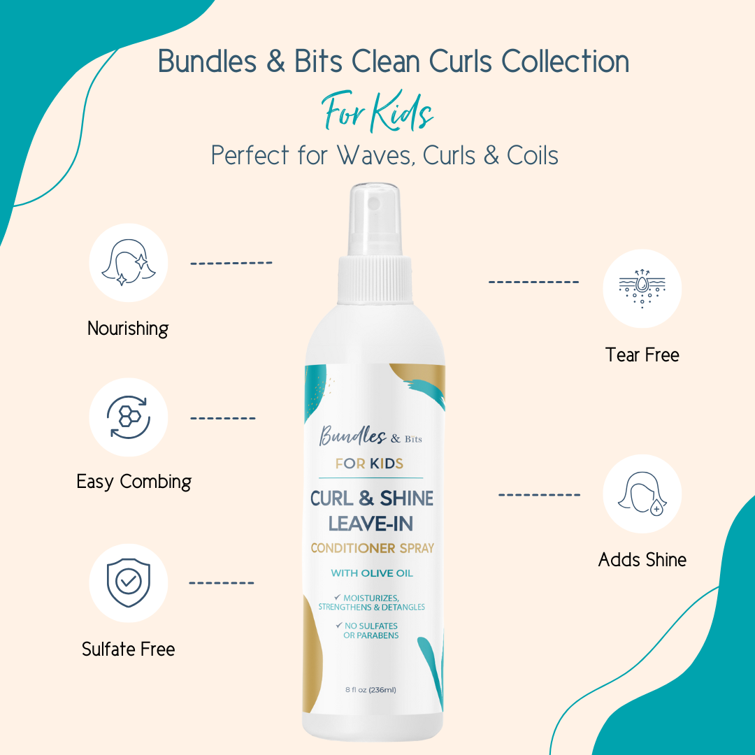 Bundles & Bits Clean Curls - Curl & Shine Leave-In Conditioner Spray