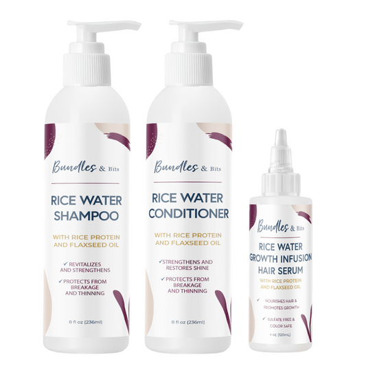 Rice Water Shampoo, Conditioner & Hair Treatment Growth Serum
